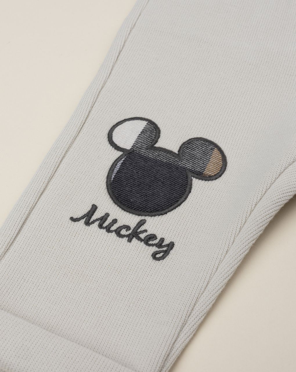 βρεφικό παντελόνι φούτερ μπεζ mickey για αγόρι - Prénatal