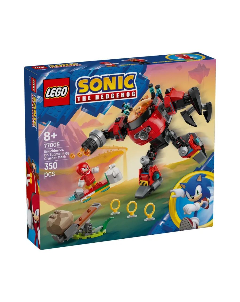 Lego sonic the hedgehog knuckles vs. dr. eggman egg crusher mech 77005