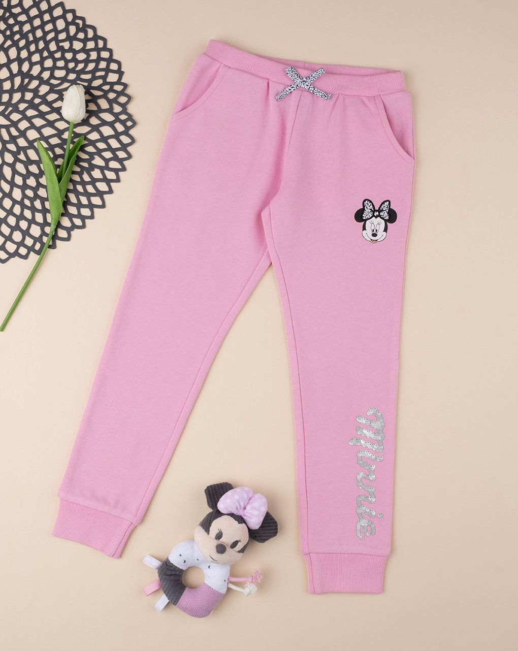 παιδικό παντελόνι φόρμας ροζ minnie για κορίτσι