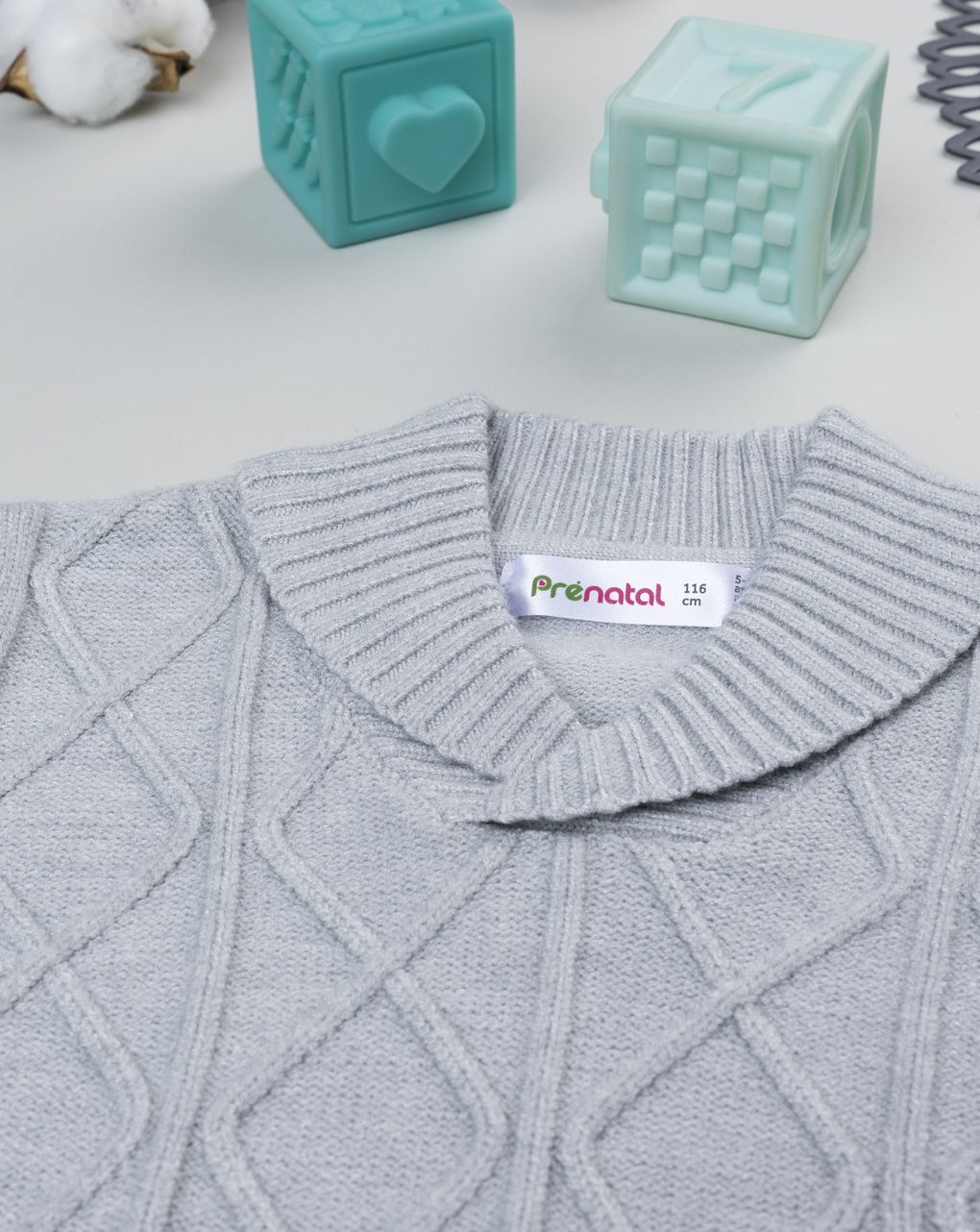 παιδικό πουλόβερ γκρι classic για αγόρι - Prénatal