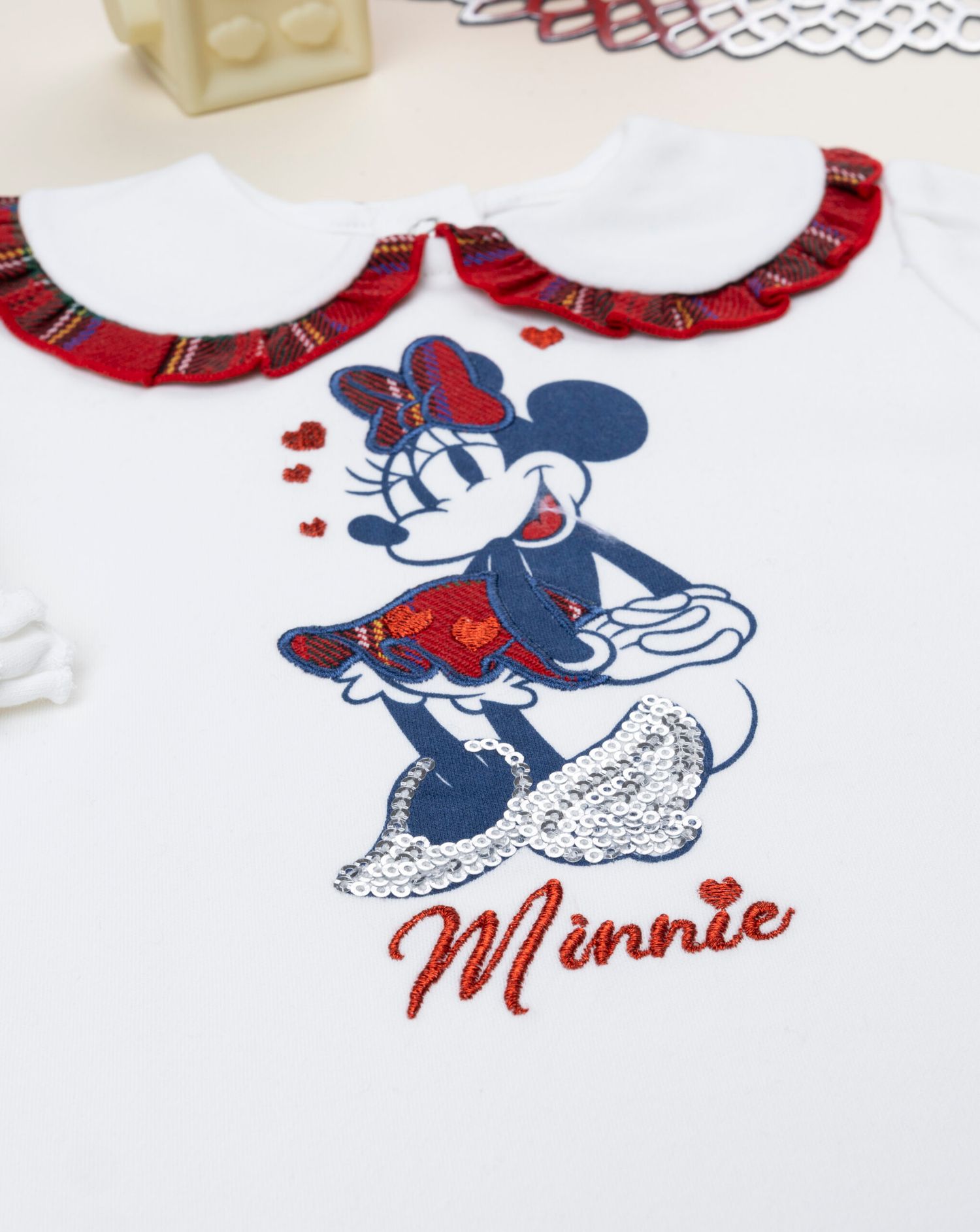 βρεφική μπλούζα πόλο λευκή minnie classic για κορίτσι - Prénatal