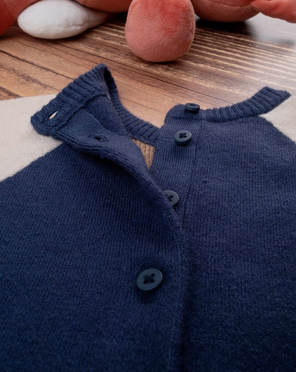 βρεφικό φορμάκι πλεκτό μπλε με αρκουδάκια για αγόρι - Prénatal