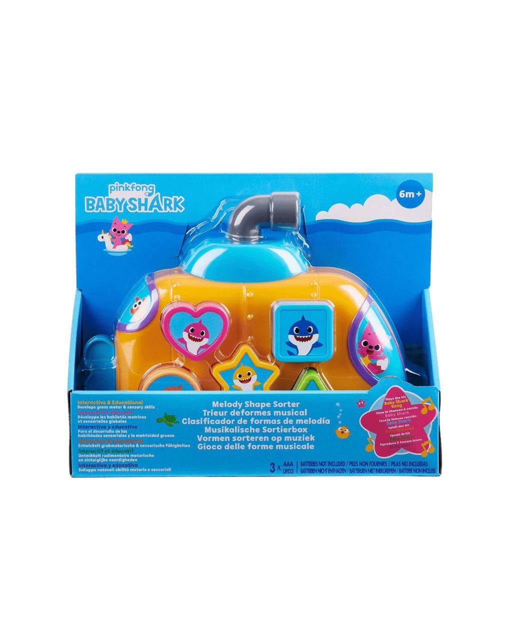 Baby shark μουσικό υποβρύχιο με σχήματα bah11000 - Giochi Preziosi