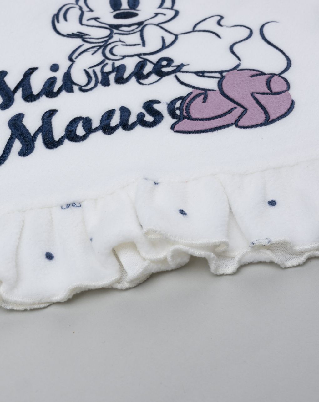 βρεφική πιτζάμα fleece λευκή/μπλε minnie για κορίτσι - Prénatal