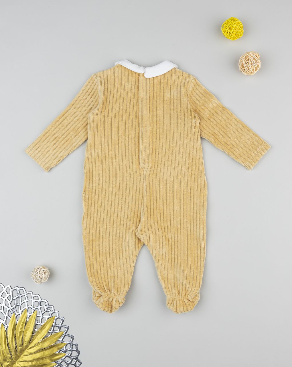 βρεφικό φορμάκι σενίλ κίτρινο winnie για αγόρι - Prénatal