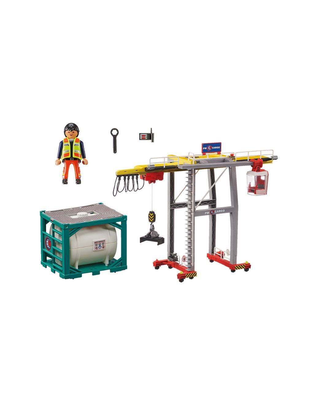 Playmobil city action γερανογέφυρα φορτοεκφόρτωσης container 70770 - Playmobil