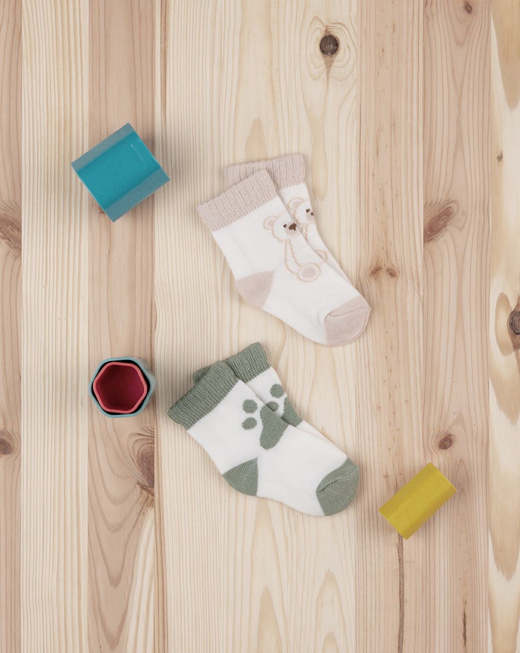 βρεφικά καλτσάκια με αρκουδάκια πακέτο x2 για αγόρι - Prénatal