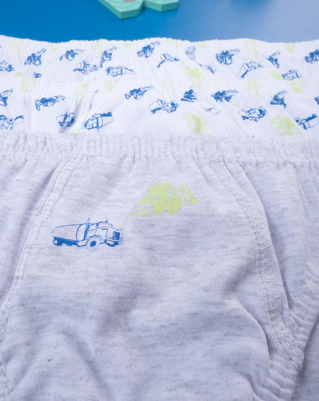 παιδικά σλιπ πακέτο x3 με φορτηγά για αγόρι - Prénatal