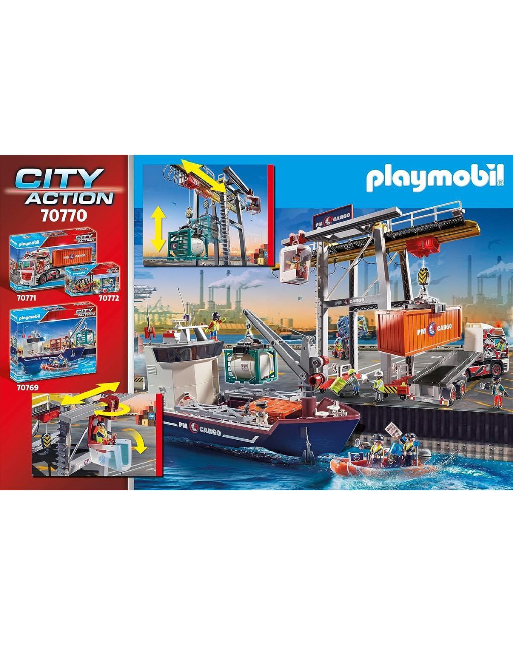 Playmobil city action γερανογέφυρα φορτοεκφόρτωσης container 70770 - Playmobil