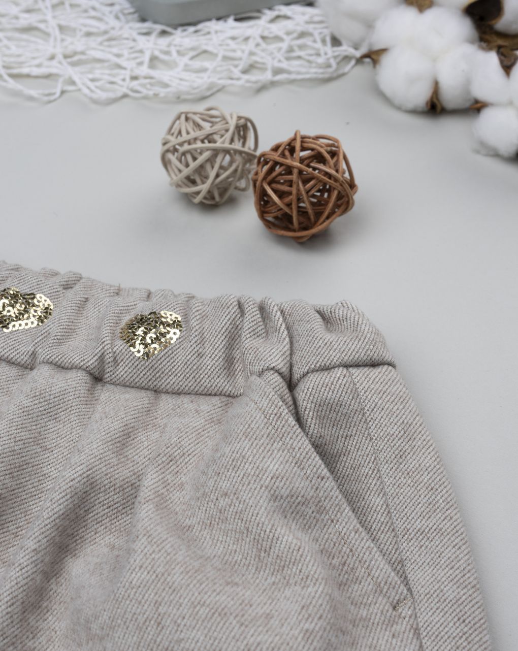 βρεφικό σορτσάκι μπεζ με καρδούλες για κορίτσι - Prénatal