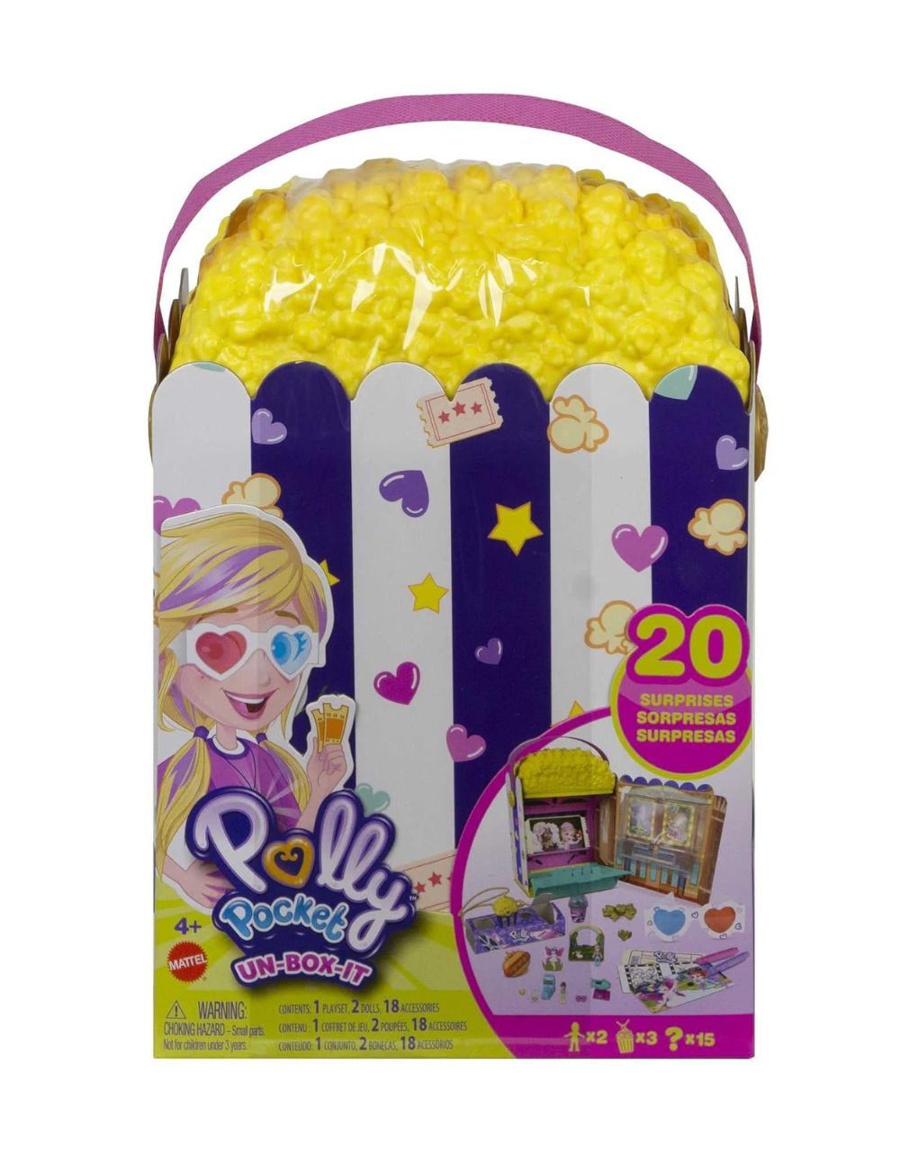 Mattel polly pocket polly σινεμά ποπ κορν σετ gvc96 - POLLY POCKET