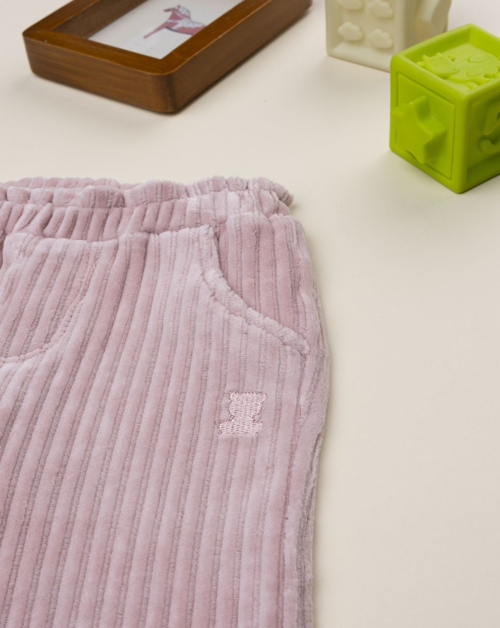 βρεφικό παντελόνι σενίλ σάπιο μήλο για κορίτσι - Prénatal