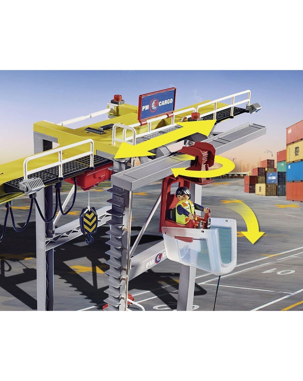 Playmobil city action γερανογέφυρα φορτοεκφόρτωσης container 70770 - Playmobil