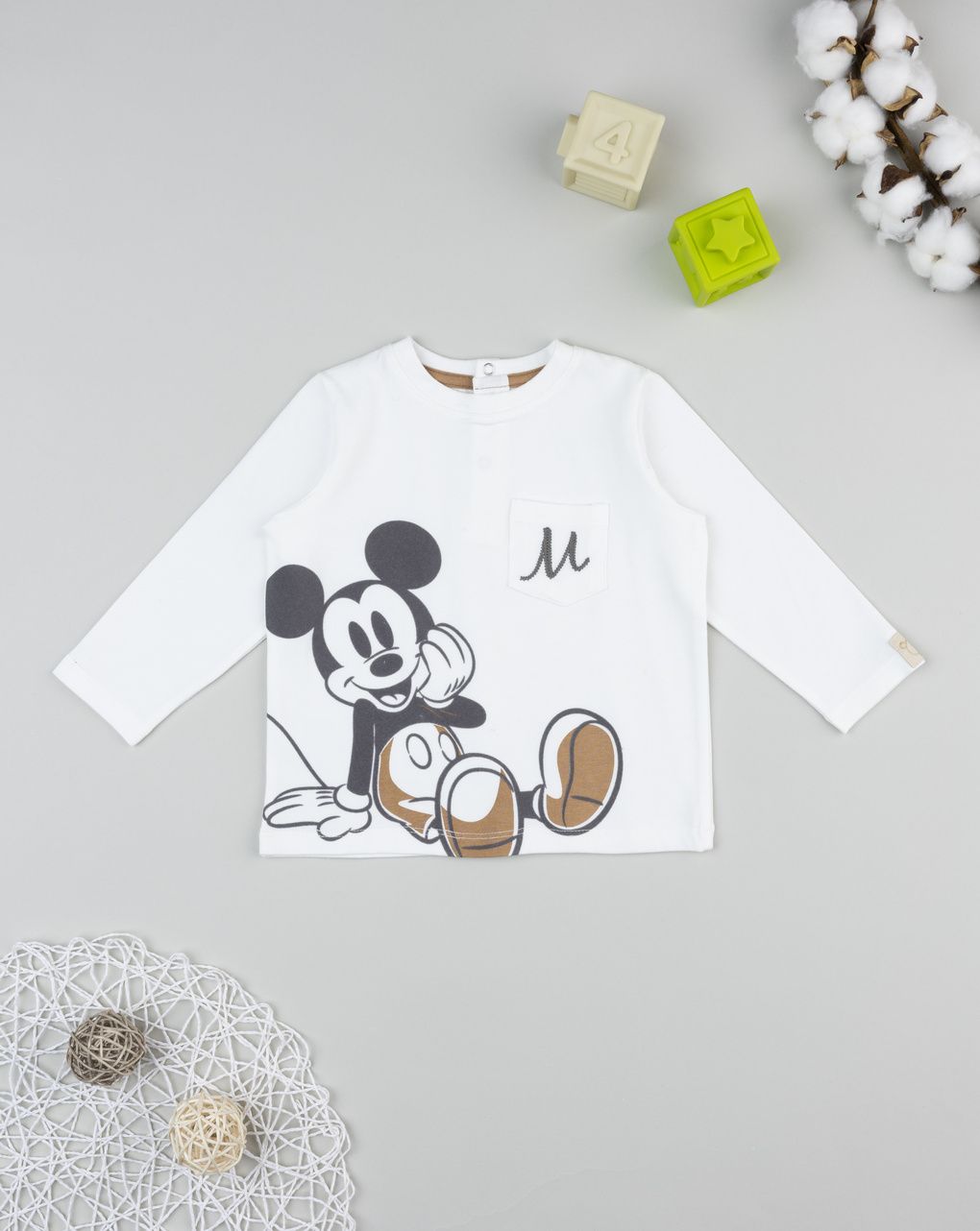 βρεφική μπλούζα λευκή mickey για αγόρι - Prénatal