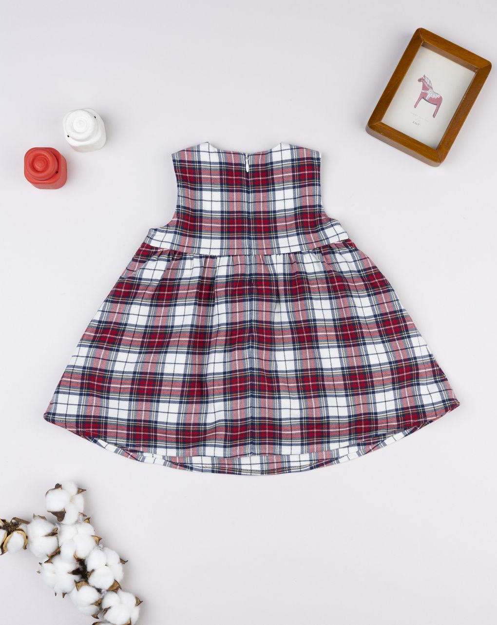 βρεφικό φόρεμα καρό με καρδούλες classic για κορίτσι - Prénatal