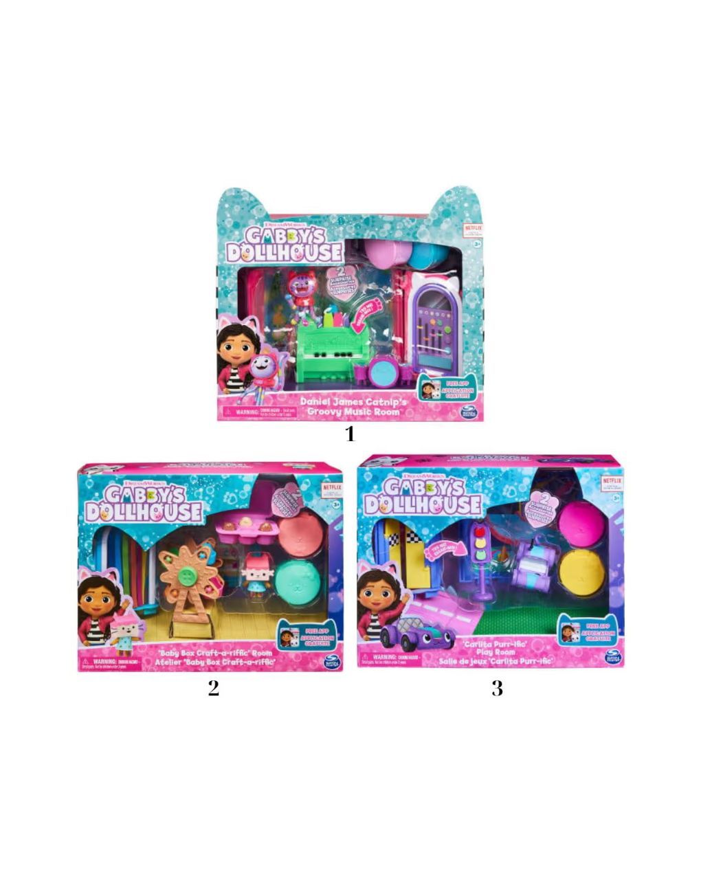 Spin master gabby’s dollhouse mini σετ δωματίου 6069300 (3 σχέδια)