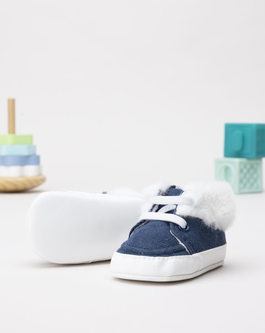 βρεφικά παπούσια αγκαλιάς μπλε για αγόρι - Prénatal