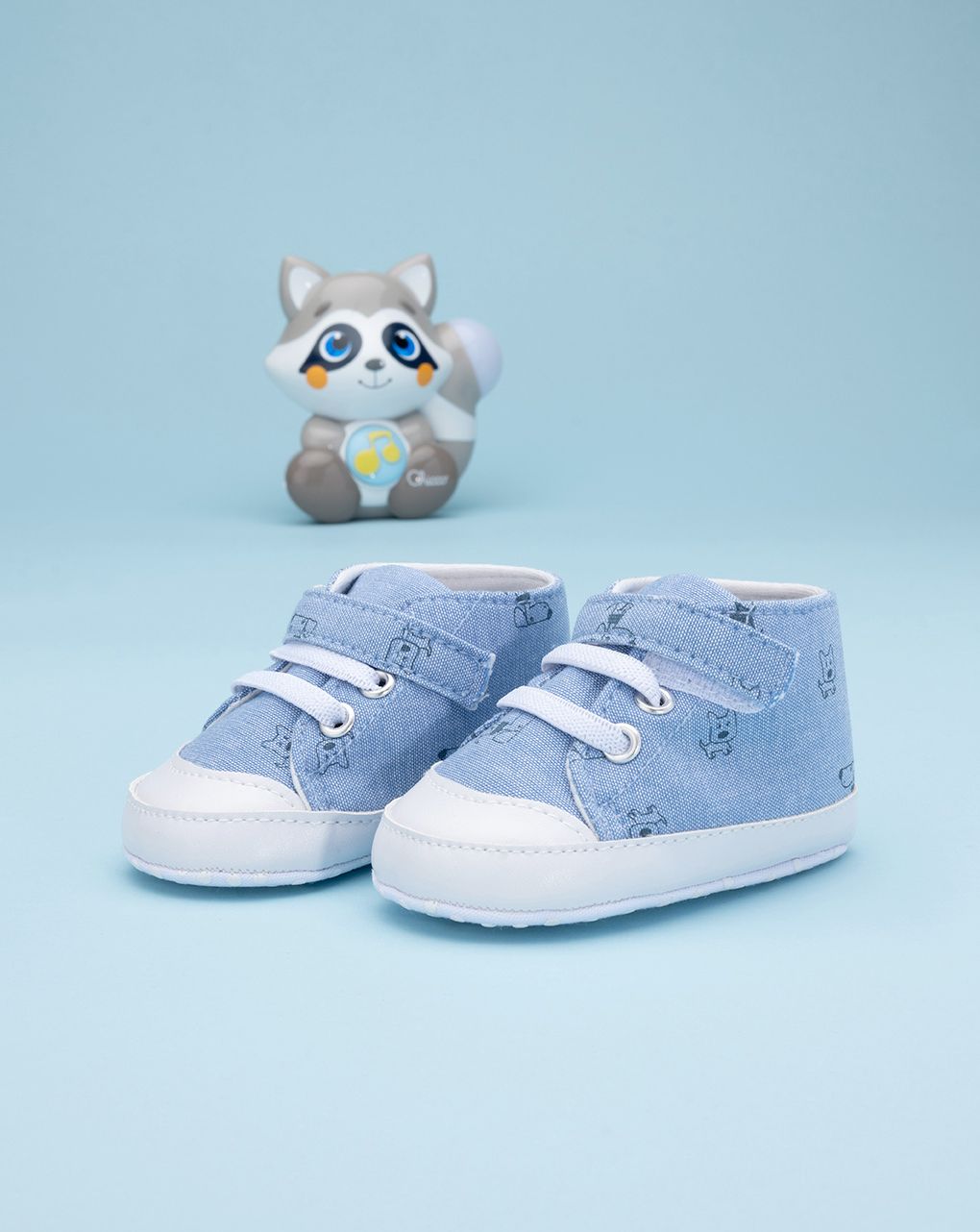 βρεφικά παπούτσια αγκαλιάς μπλε με σκυλάκια για αγόρι - Prénatal