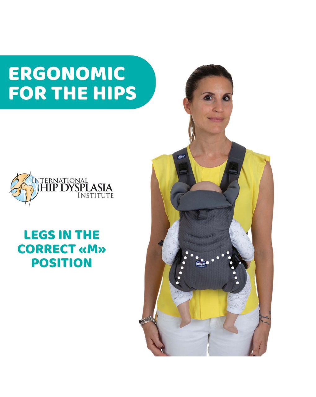 Chicco μάρσιπος easy fit moon grey p15-79154-77-71 - Chicco