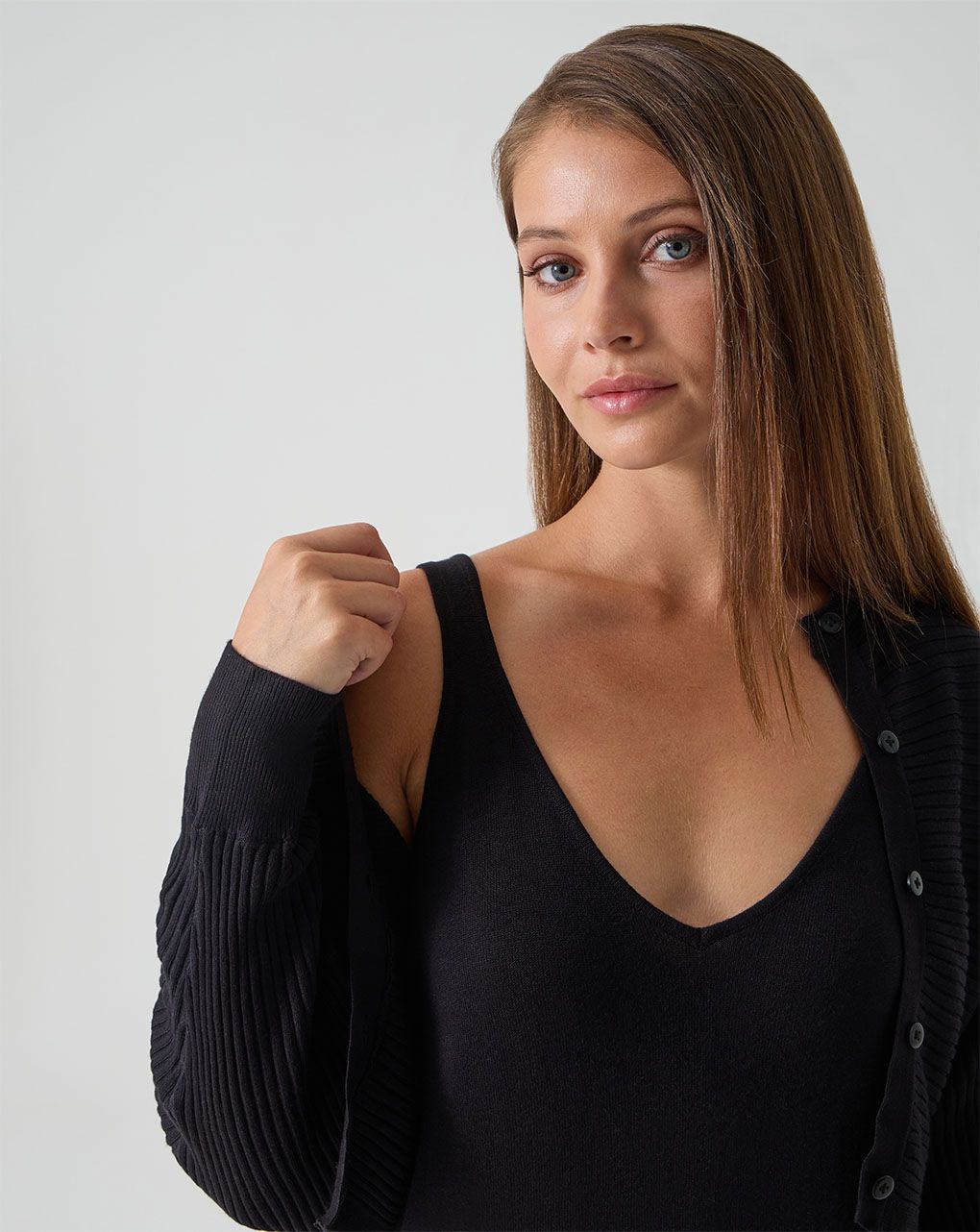 γυναικείο σετ φόρεμα και ζακέτα εγκυμοσύνης/θηλασμού μαύρο - Prénatal