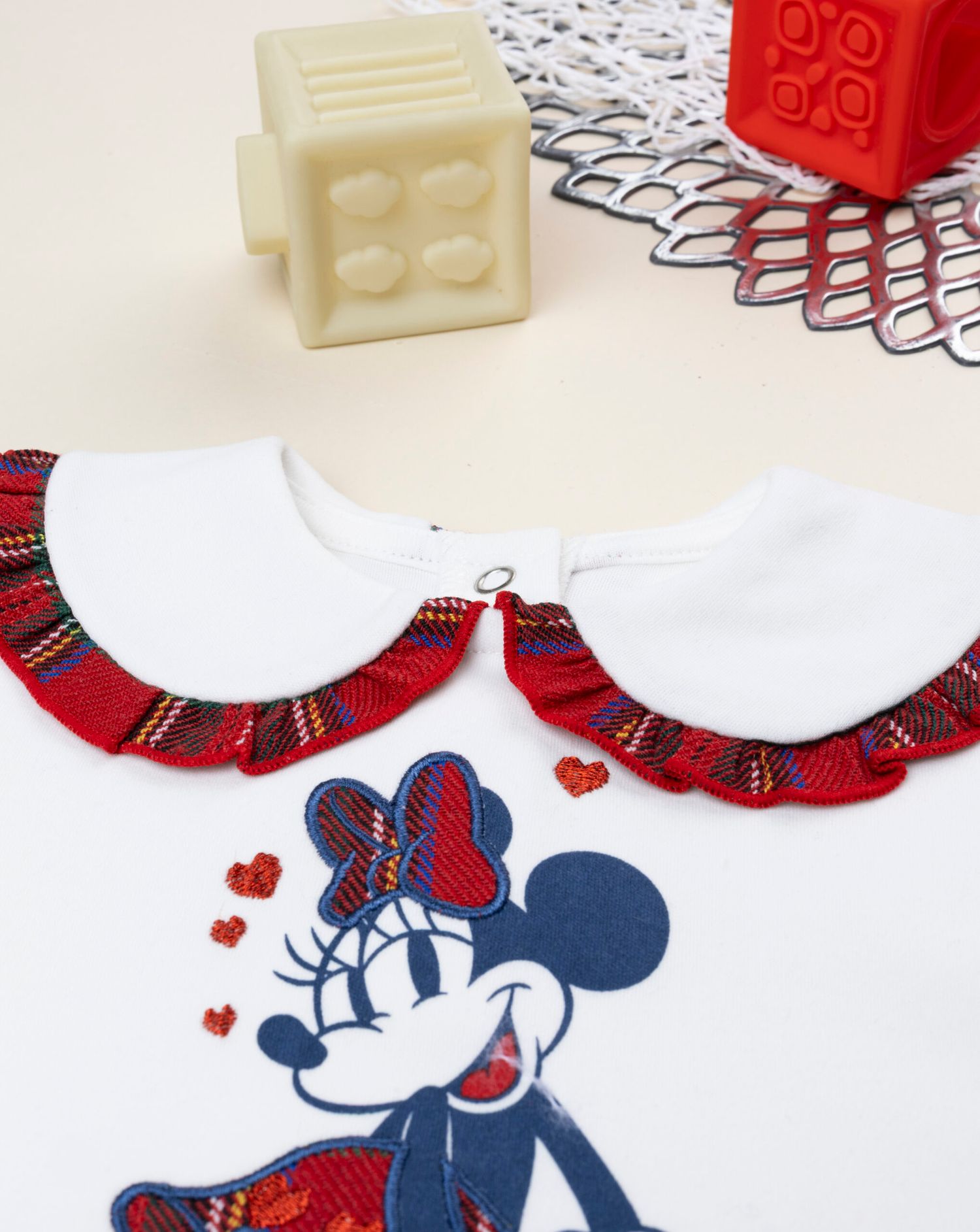 βρεφική μπλούζα πόλο λευκή minnie classic για κορίτσι - Prénatal