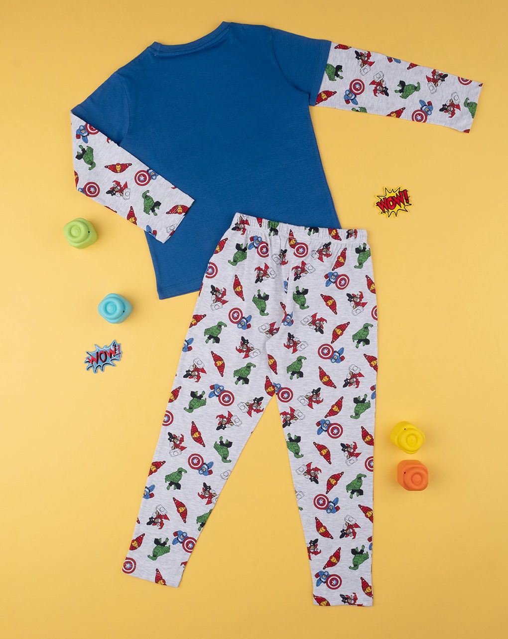 παιδική πιτζάμα μπλε/γκρι avengers για αγόρι - Prénatal