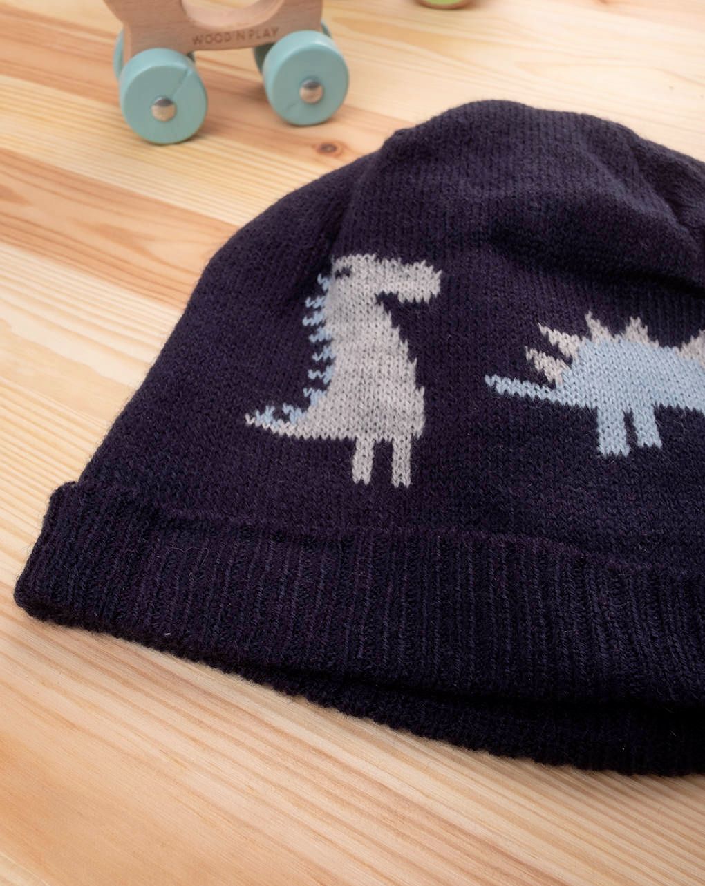 βρεφικό σκουφάκι μπλε με δεινόσαυρους για αγόρι - Prénatal