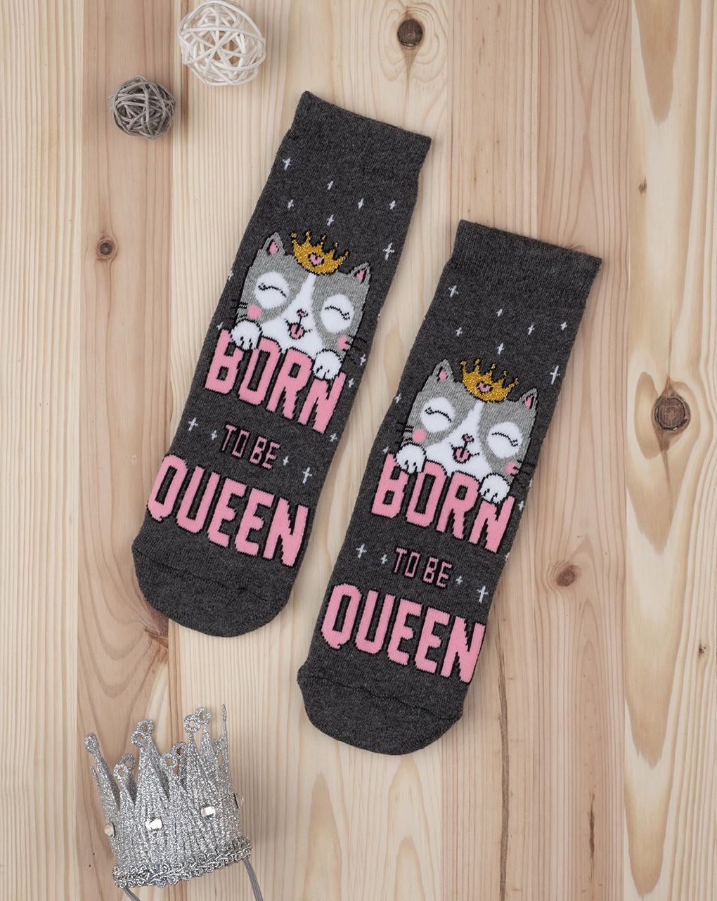 παιδικές αντιολισθητικές κάλτσες με γατάκι για κορίτσι