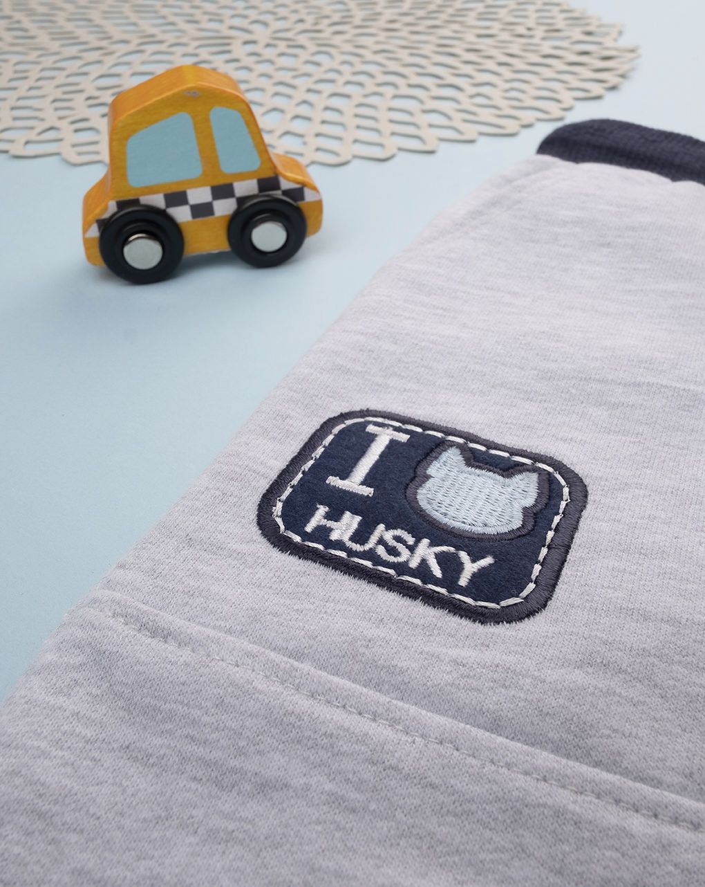 βρεφικό παντελόνι φόρμας γκρι husky για αγόρι - Prénatal