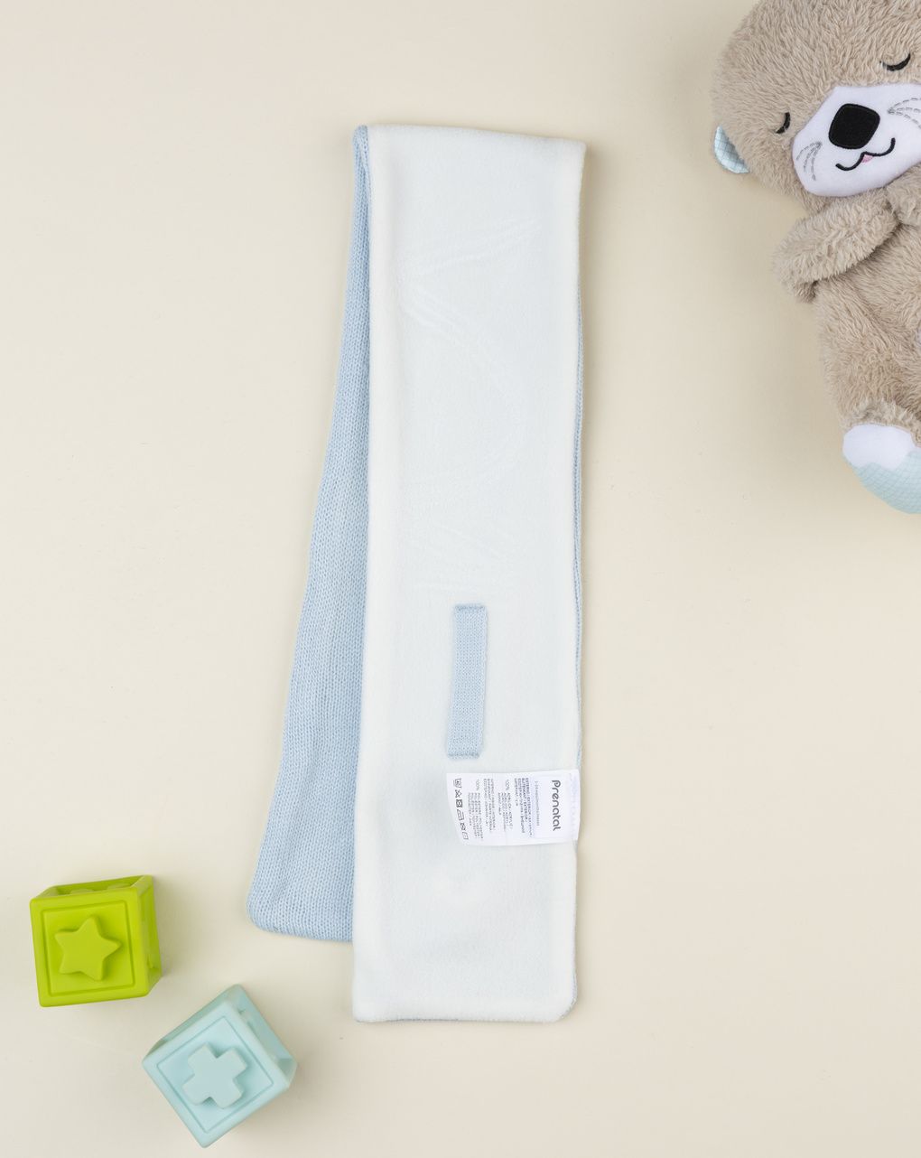 βρεφικό κασκόλ γαλάζιο με αρκουδάκι για αγόρι - Prénatal