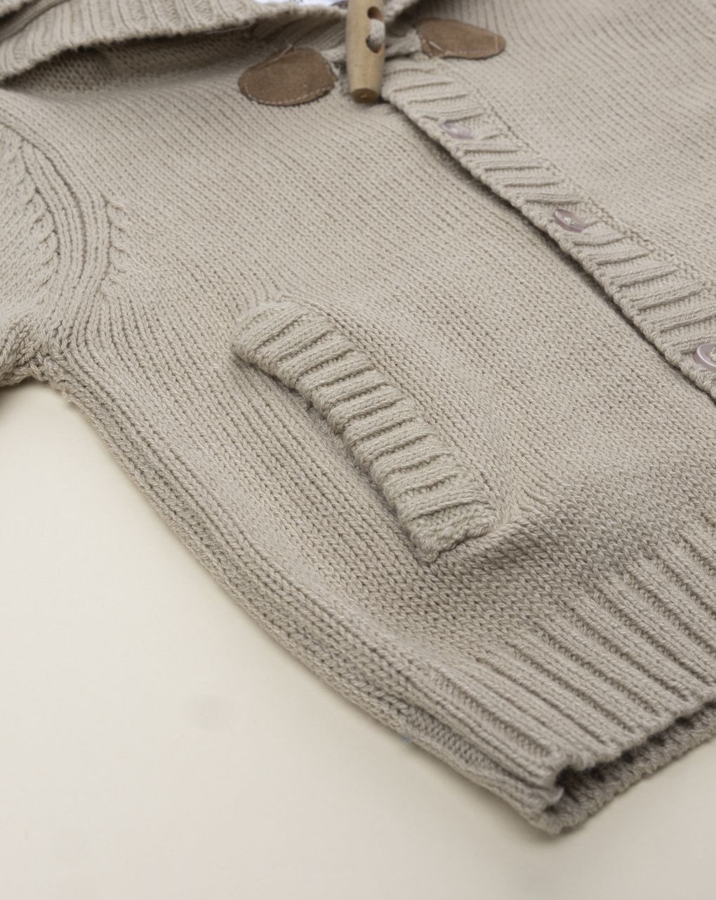 βρεφική ζακέτα πλεκτή μπεζ woods για αγόρι - Prénatal