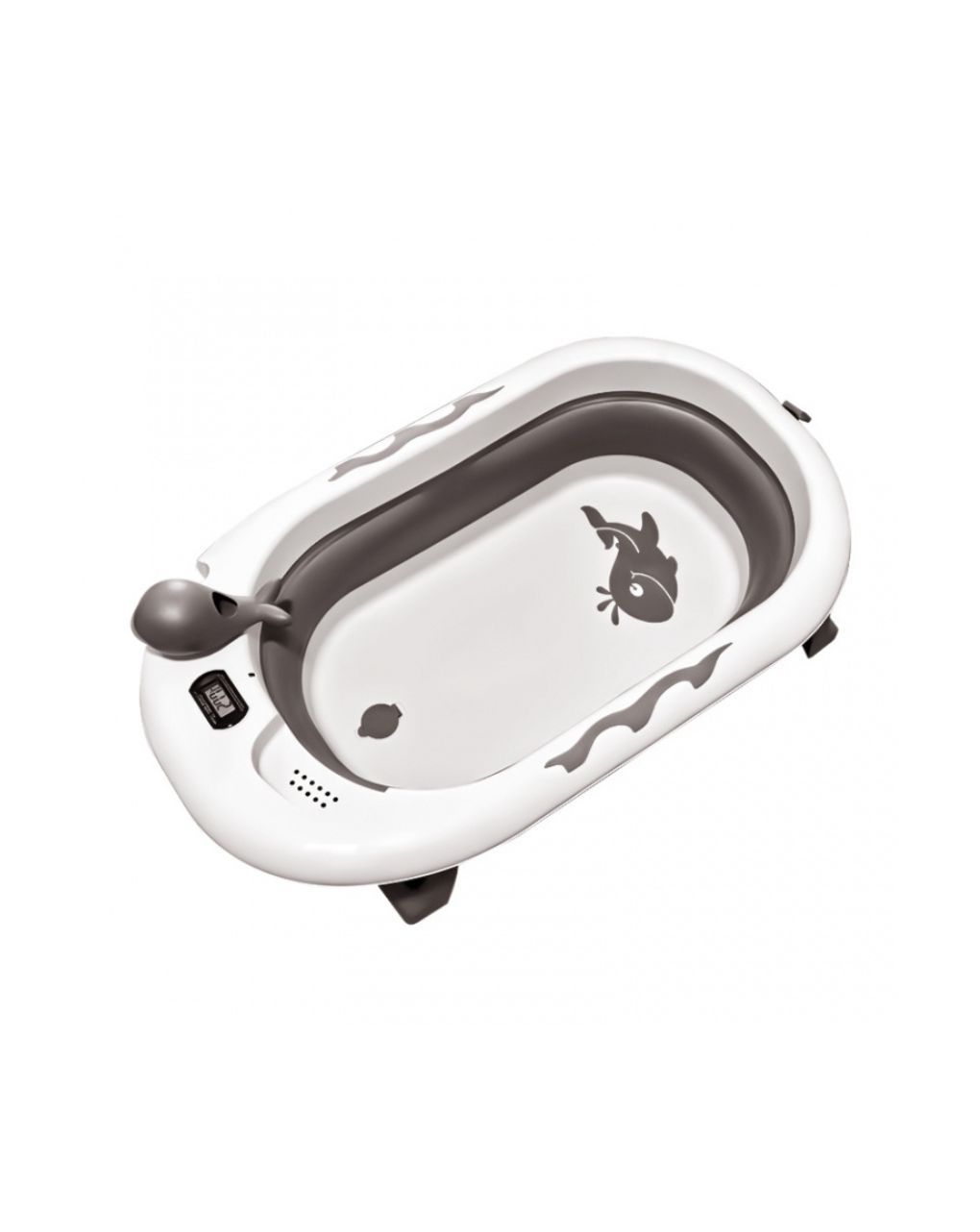 Bebe stars μπανιέρα πτυσσόμενη με θερμόμετρο whale dark grey 26-187