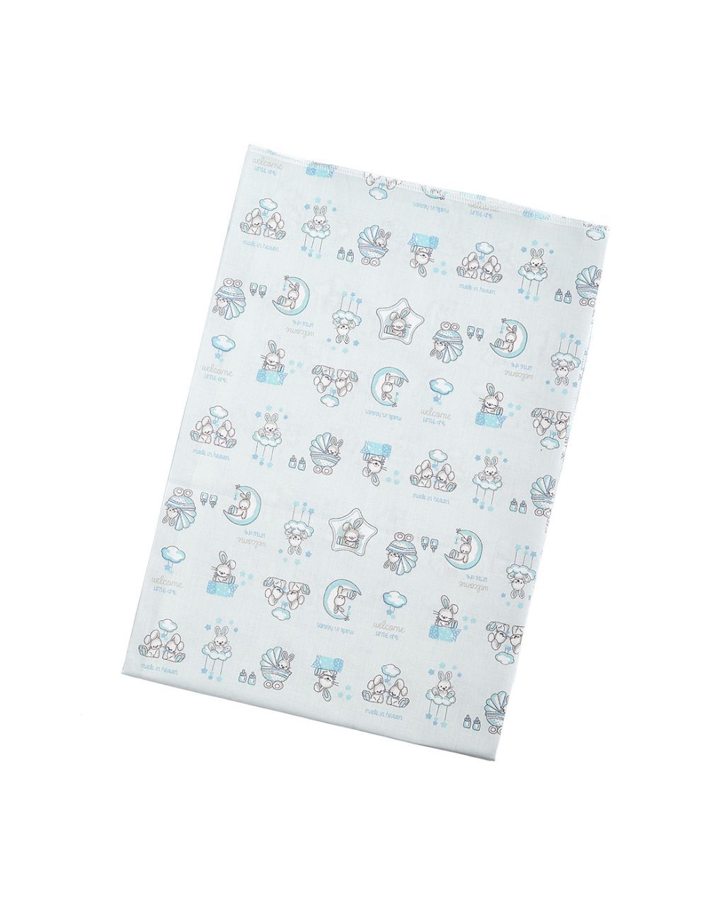 ο κόσμος του μωρού πάνα σεντονόπανου 80×80cm rabbit σιελ 30022 - O KOSMOS TOU MOROU