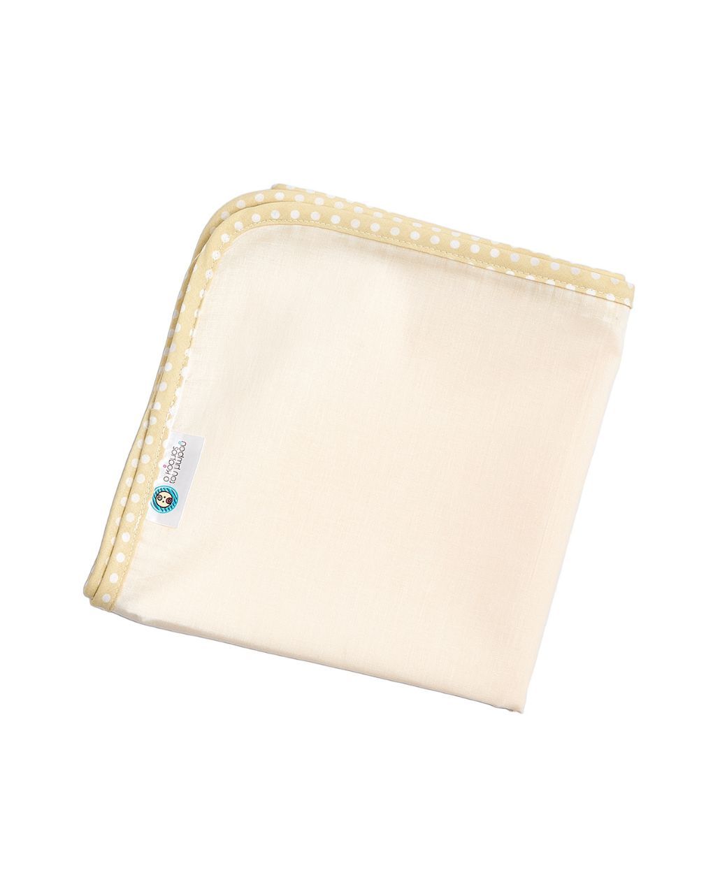 ο κόσμος του μωρού πάνα σεντονόπανου 90×90 cm εκρού με ρέλι πουά μπεζ 30138 - O KOSMOS TOU MOROU