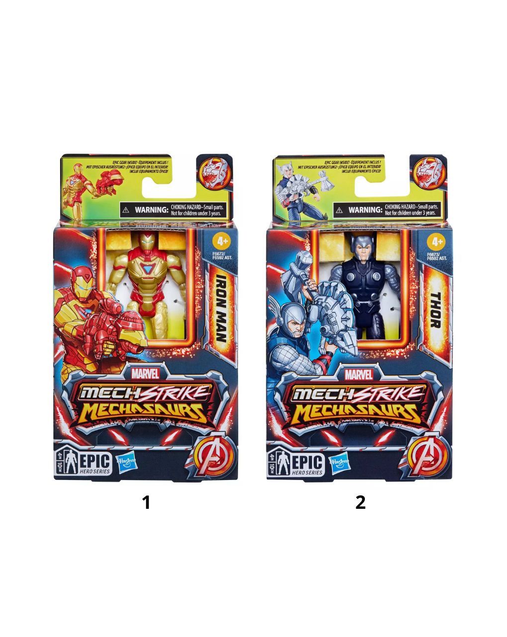 Marvel avengers mechasaurus mech strike 3.0 φιγούρες δράσης 10cm f6592 (2 σχέδια) - Marvel