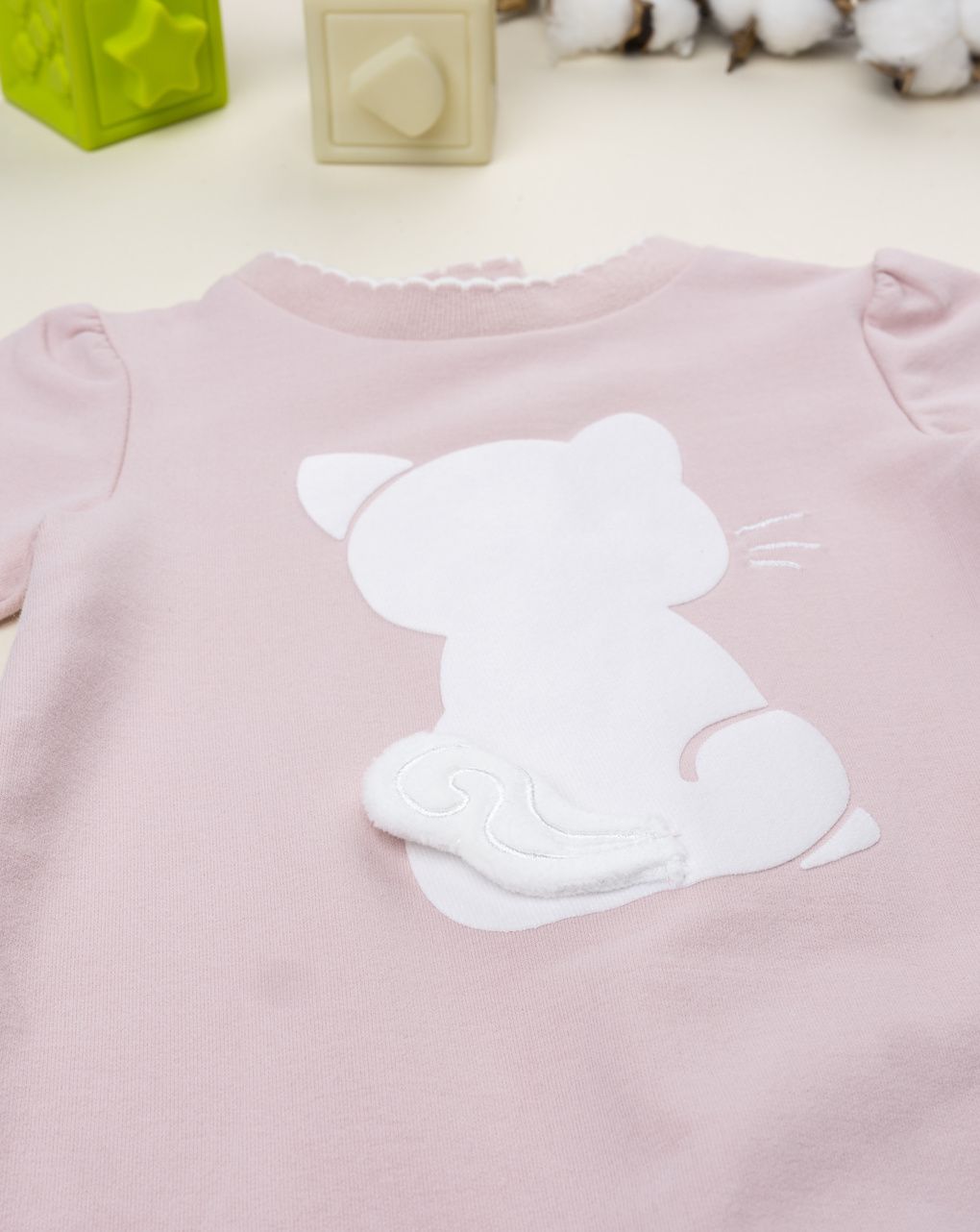 βρεφικό φορμάκι ροζ με γατάκι για κορίτσι - Prénatal