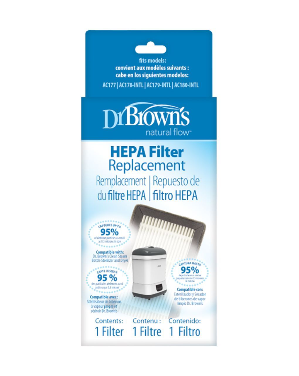 Dr. brown's ανταλλακτικό φίλτρο αέρα hepa ψηφιακού αποστειρωτή και στεγνωτήρα 112.70.1hc.334 - Dr Browns