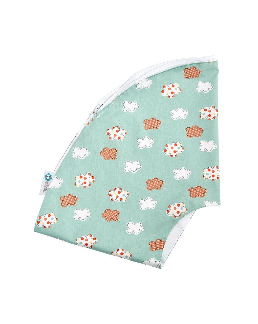 ο κόσμος του μωρού βαμβακερή θήκη μαξιλαριού θηλασμού clouds πράσινη 90176 - O KOSMOS TOU MOROU