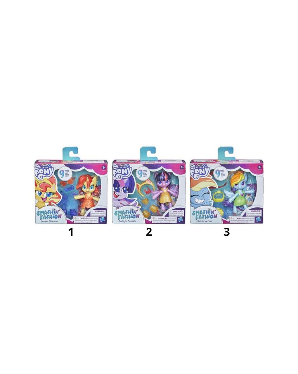 My little pony smashin fashion butterfly pack 7.5cm f1277 (3 σχέδια)