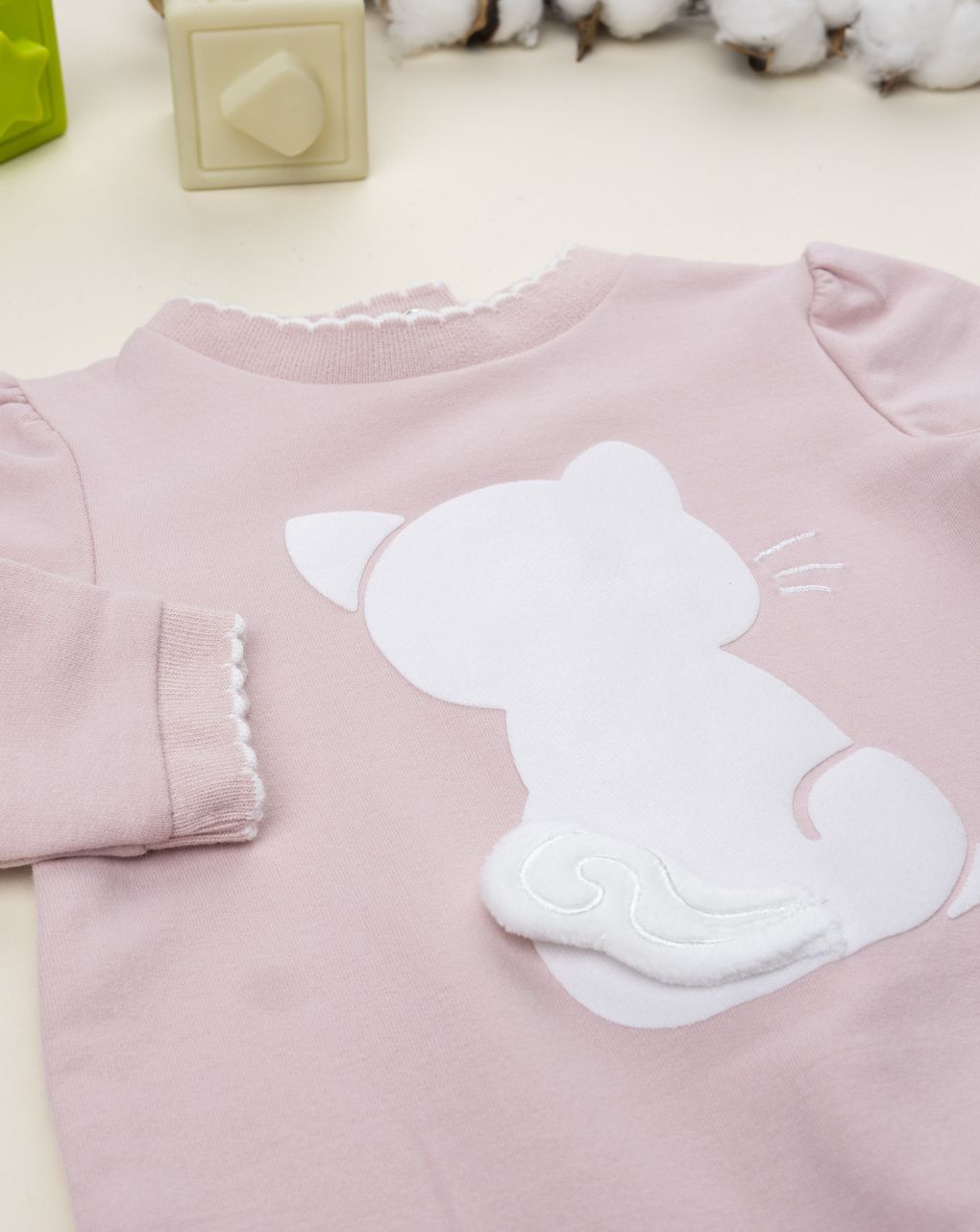 βρεφικό φορμάκι ροζ με γατάκι για κορίτσι - Prénatal