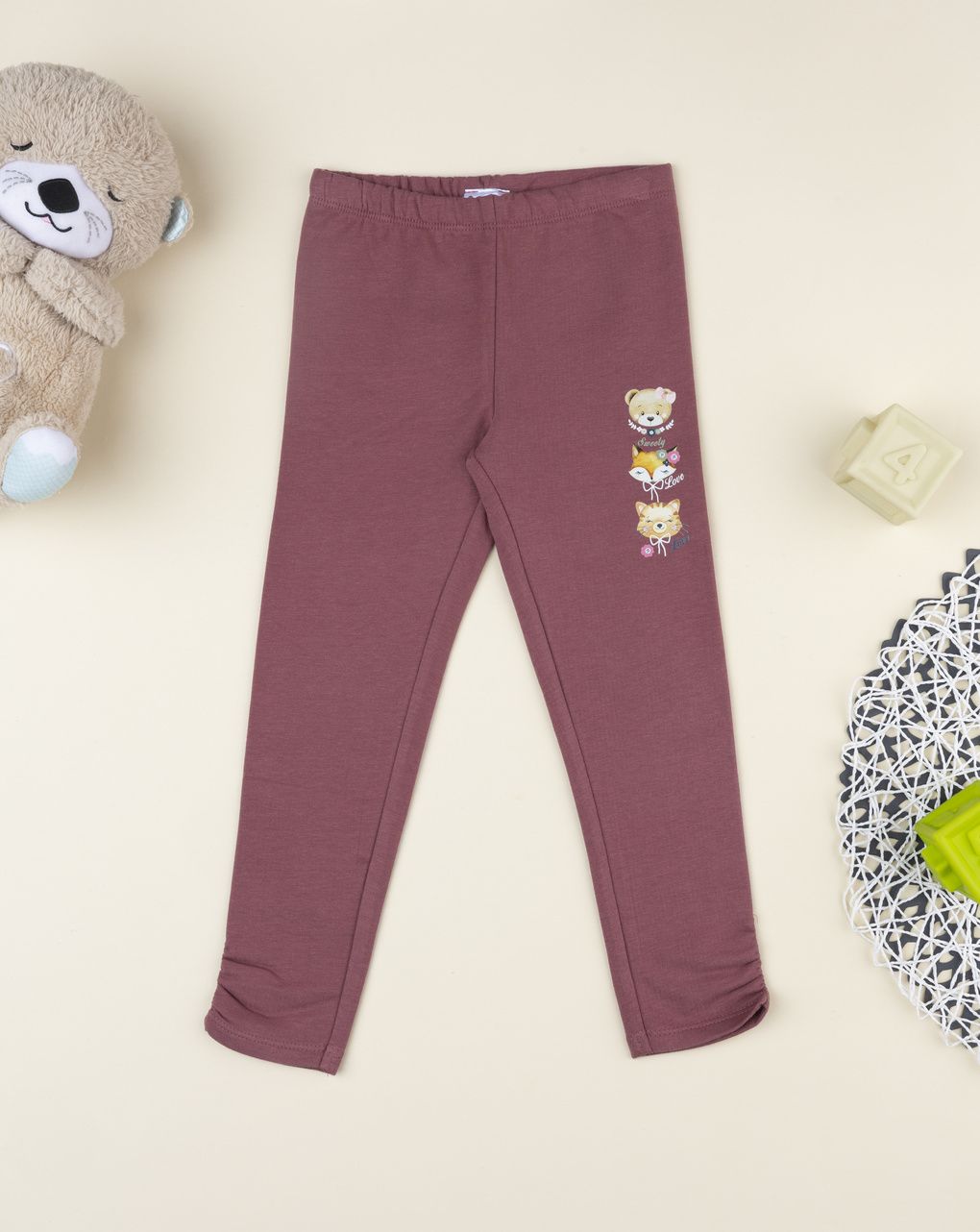 παιδικό κολάν ροζ με ζωάκια για κορίτσι