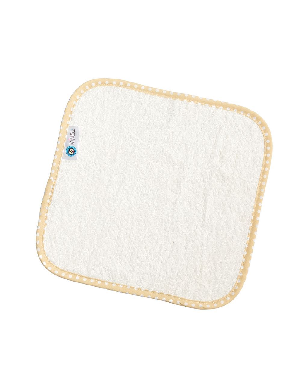 ο κόσμος του μωρού λαβέτα 30×30cm εκρού με ρέλι πουά μπεζ 15138