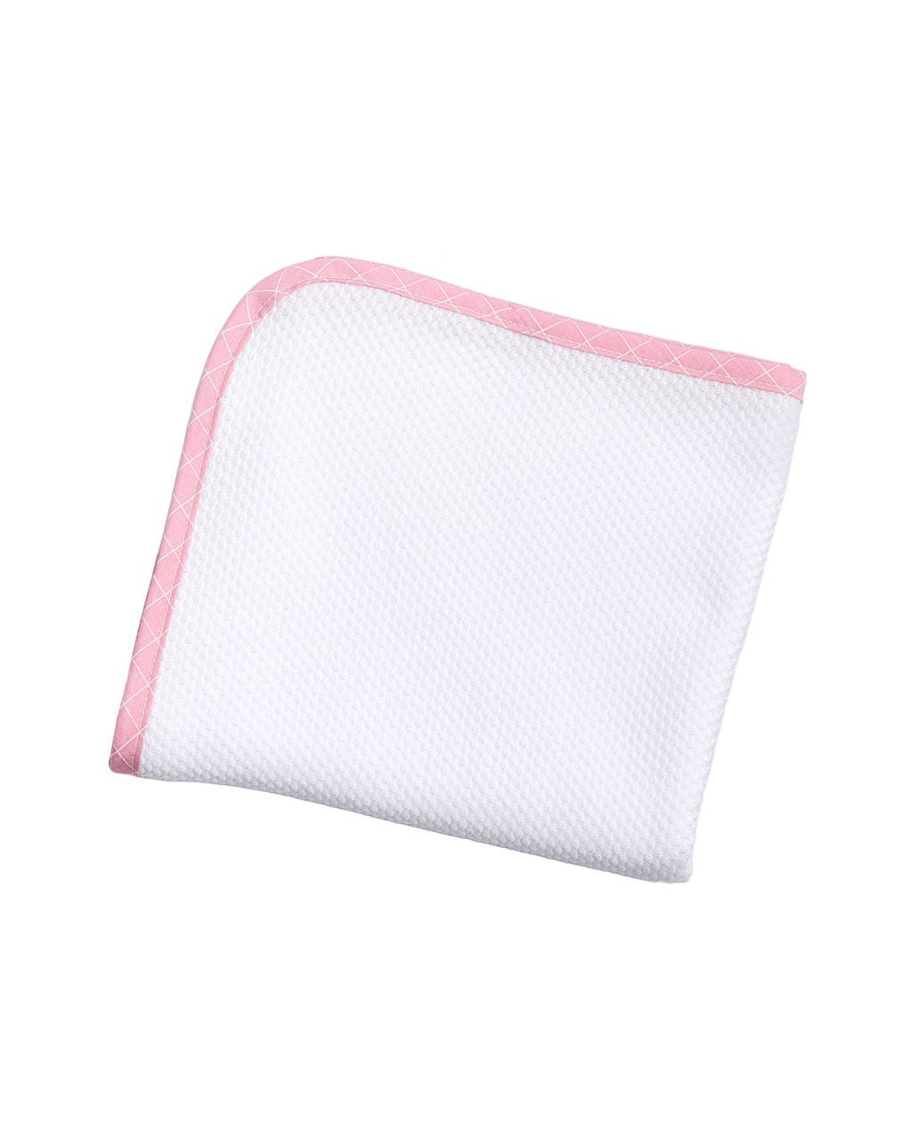 ο κόσμος του μωρού πάνα πικέ κουκουτσάκι 80×80cm με ρέλι squares ροζ 30851