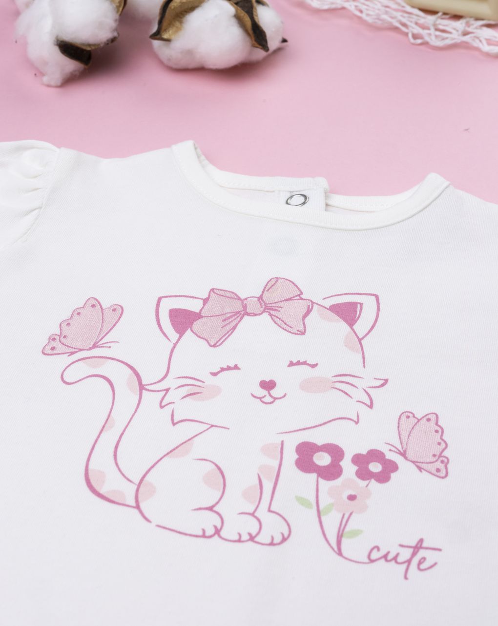 βρεφική μπλούζα λευκή cute για κορίτσι - Prénatal