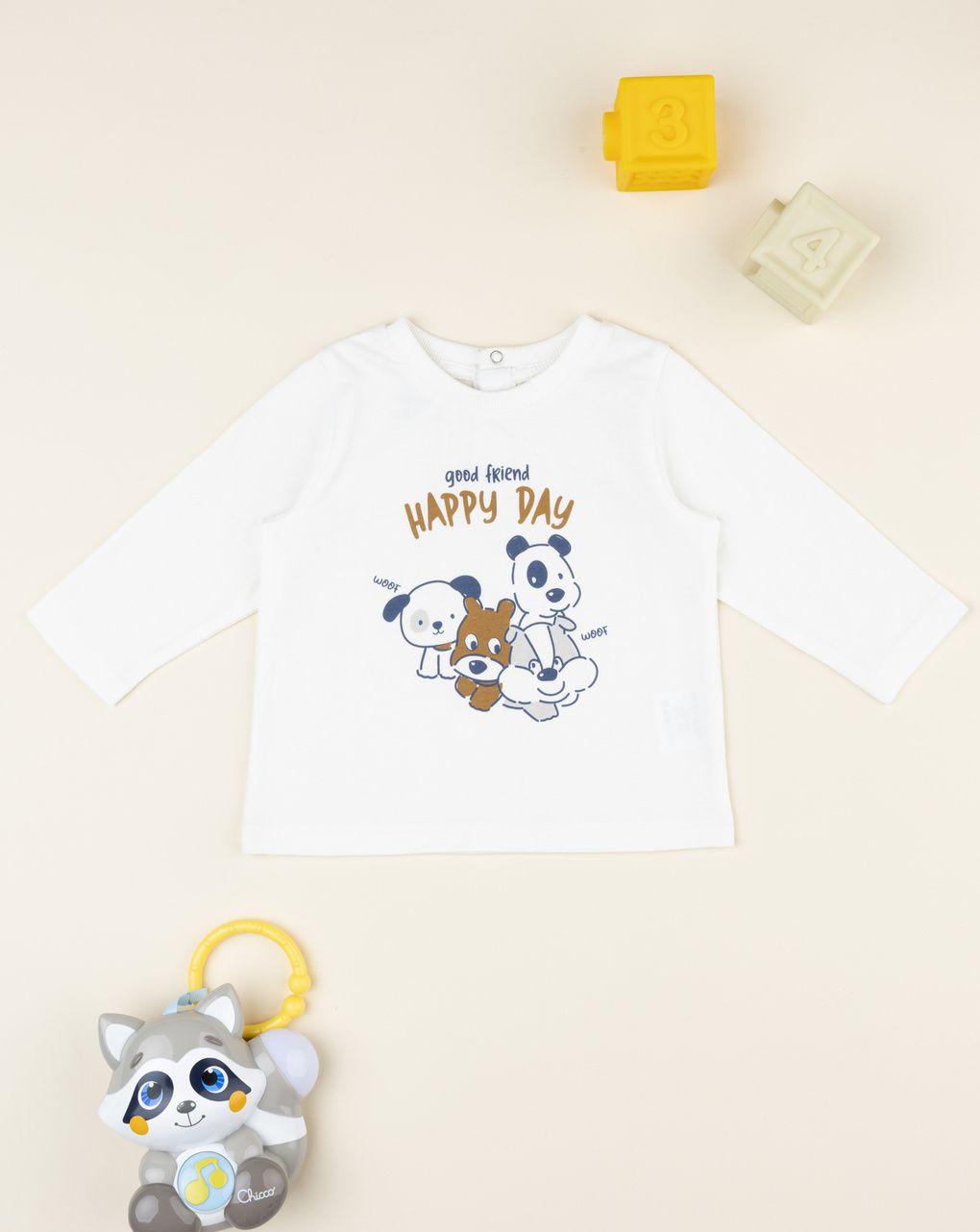 βρεφική μπλούζα λευκή good friend για αγόρι