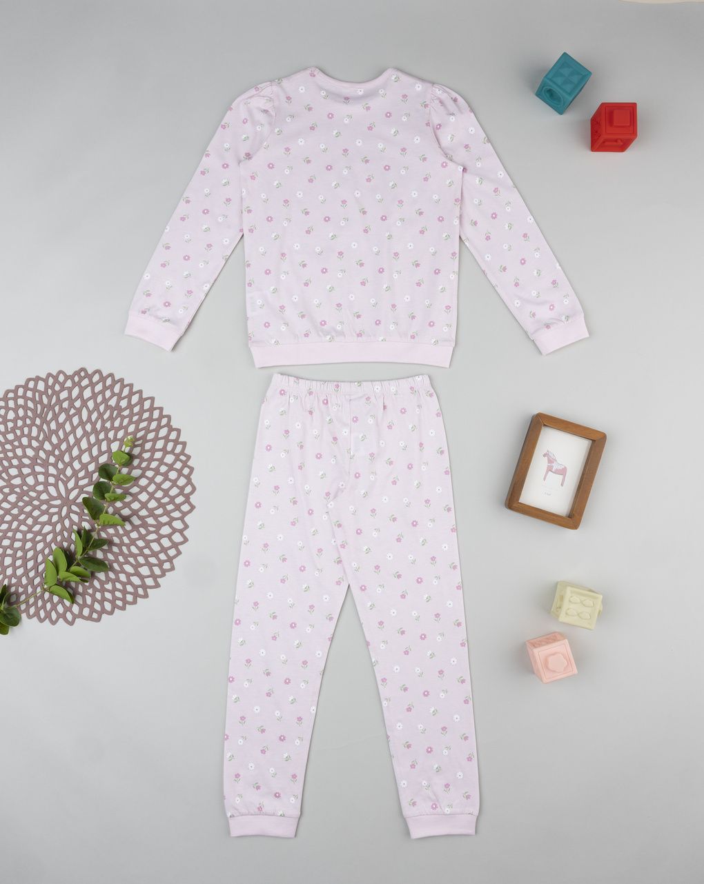 παιδική πιτζάμα ροζ φλοράλ για κορίτσι - Prénatal