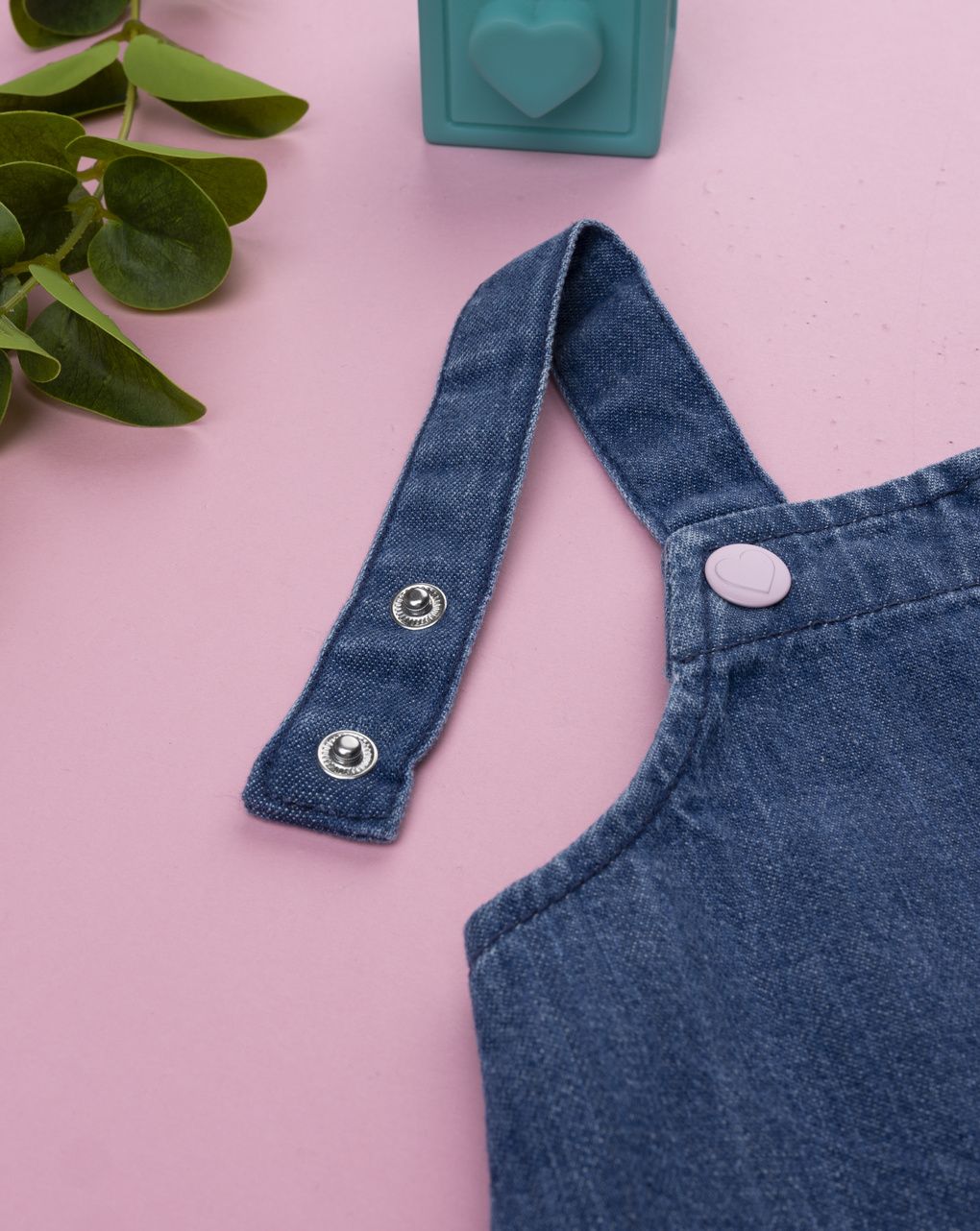 βρεφικό τζιν φόρεμα σαλοπέτα μπλε με τσέπες για κορίτσι - Prénatal