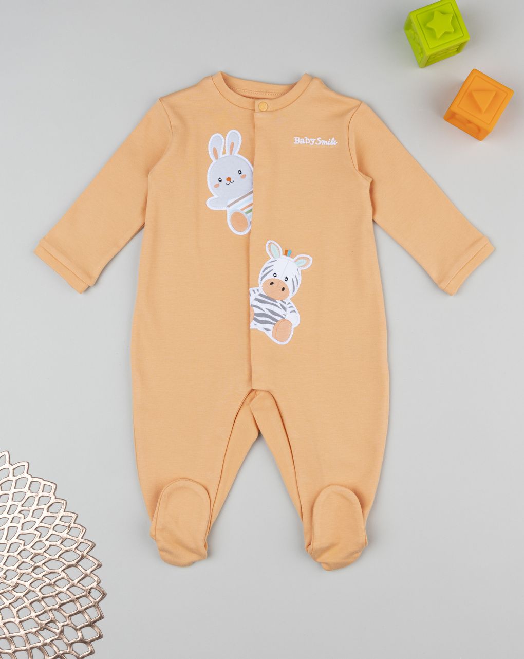 βρεφικό φορμάκι πορτοκαλί baby smile unisex
