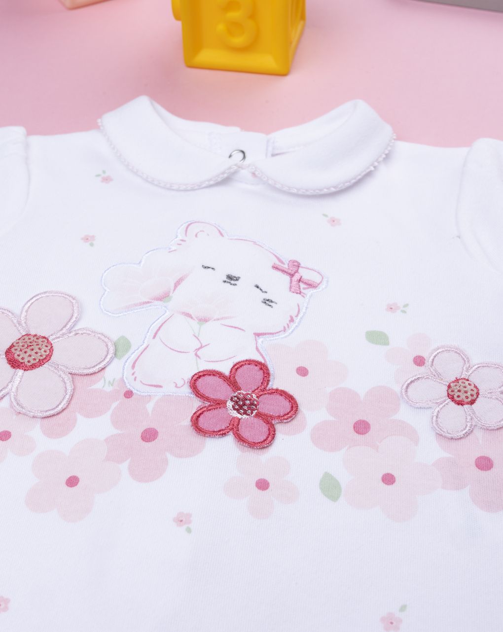 βρεφικό φορμάκι λευκό με γατάκι για κορίτσι - Prénatal