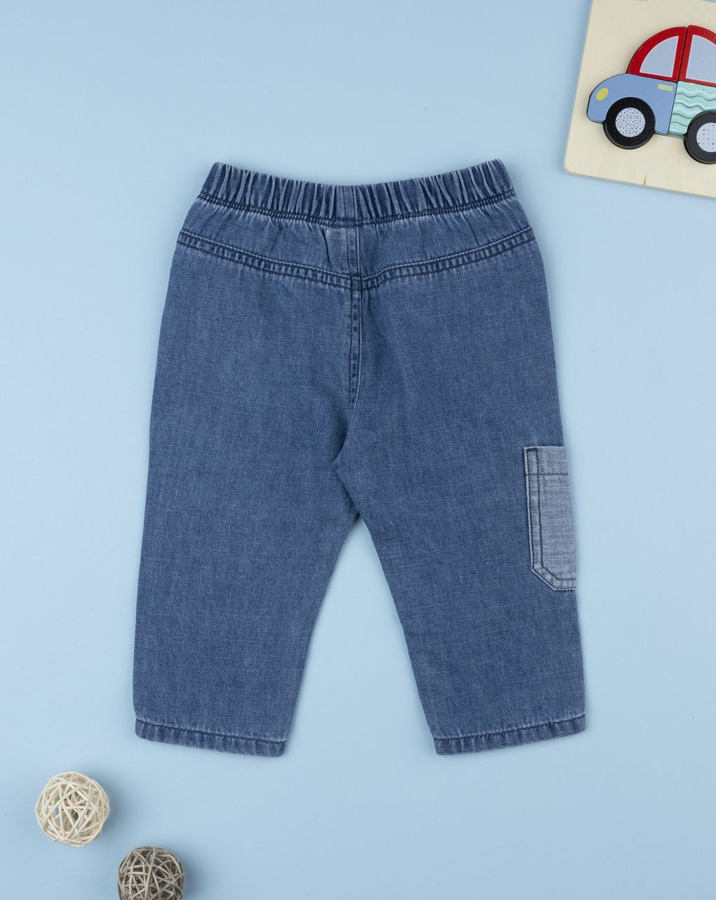 βρεφικό τζιν παντελόνι μπλε teddy για αγόρι - Prénatal